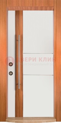 Белая входная дверь c МДФ панелью ЧД-09 в частный дом в Рязани
