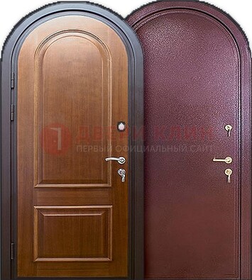 Железная арочная дверь МДФ внутри ДА-14 в новостройку в Рязани