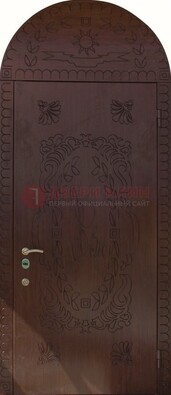 Железная арочная дверь с рисунком ДА-1 для аптеки в Рязани