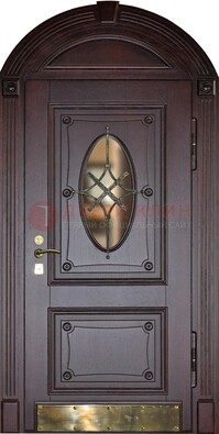 Арочная металлическая дверь с виноритом ДА-38 в Рязани