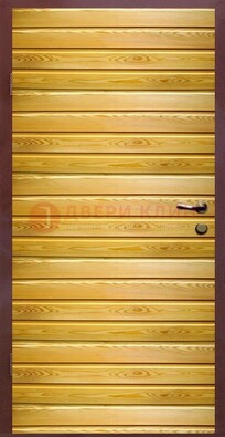 Железная дверь цвета сосна с евровагонкой ДЕ-6 в Рязани