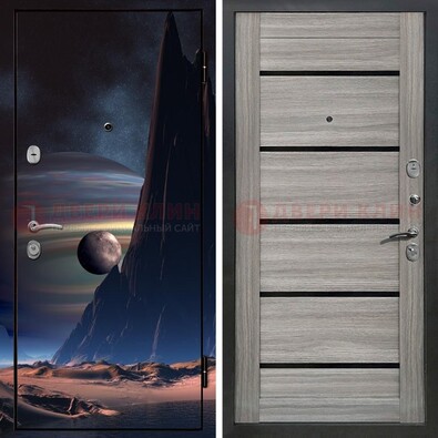 Стальная дверь с фотопечатью космоса ДФ-49 в Рязани