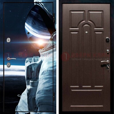 Синяя стальная дверь с фотопечатью ДФ-4 в Рязани
