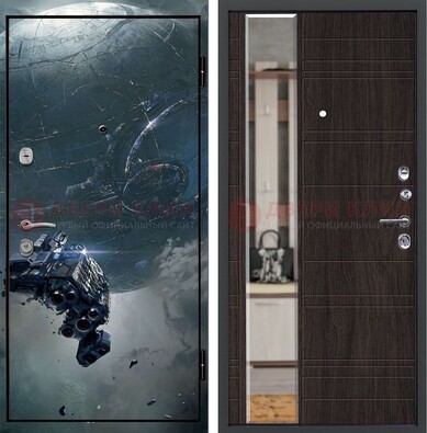 Железная дверь с фотопечатью космической фантастики ДФ-51 в Рязани