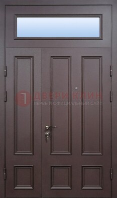 Классическая входная дверь МДФ со стеклом и фрамугой ДФГ-31 в Рязани