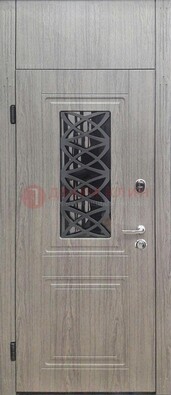 Металлическая дверь Винорит стекло и ковка с фрамугой ДФГ-33 в Рязани