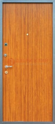 Коричневая металлическая дверь с ламинатом ДЛ-12 в Рязани