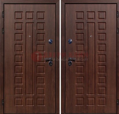 Коричневая железная дверь с МДФ снаружи ДМ-113 в Рязани