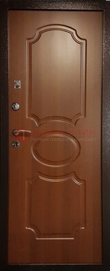 Коричневая металлическая дверь с МДФ ДМ-177 в Рязани