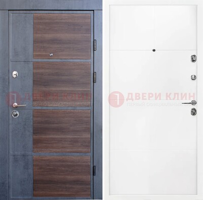 Темная металлическая дверь с резьбой и МДФ ДМ-197 в Рязани