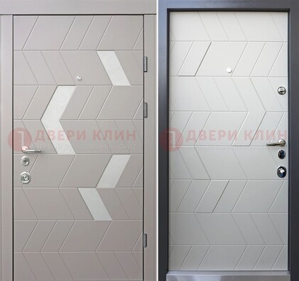 Темная металлическая дверь со светлой МДФ внутри ДМ-203 в Рязани