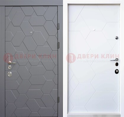 Коричневая стальная дверь с остеклененной МДФ внутри ДМ-204 в Рязани