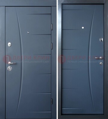 Серая входная дверь с фигурной фрезеровкой МДФ ДМ-213 в Рязани
