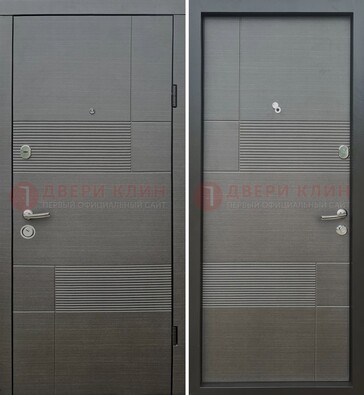 Темная входная дверь с МДФ Темный орех ДМ-225 в Рязани