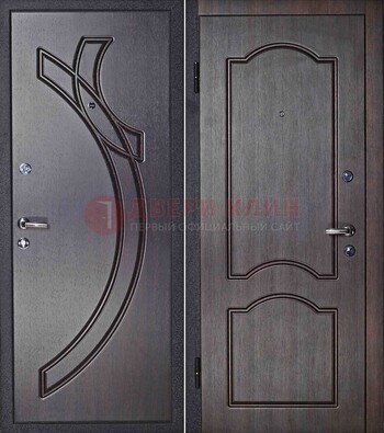 Уличная темная металлическая дверь с МДФ ДМ-24 в Рязани