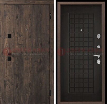 Металлическая коричневая дверь с МДФ Капучино внутри ДМ-286 в Рязани