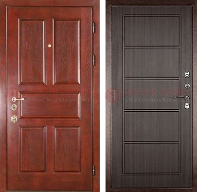 Красная металлическая дверь с МДФ в квартиру ДМ-387 в Рязани