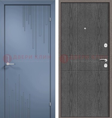 Синяя металлическая дверь МДФ в квартиру ДМ-434 в Рязани