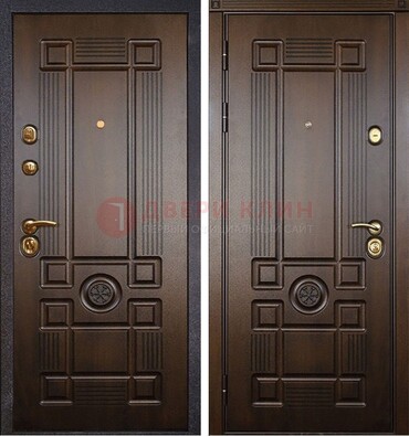 Квартирная коричневая железная дверь с МДФ ДМ-45 в Перми