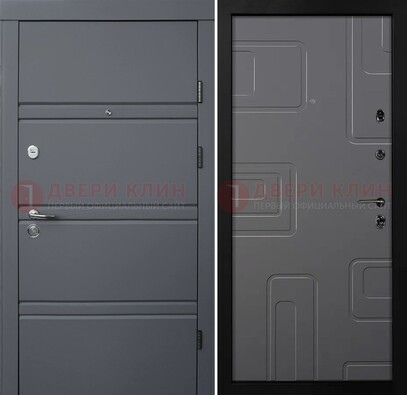 Серая металлическая дверь с МДФ в квартиру ДМ-485 в Рязани