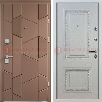 Квартирная стальная дверь с разными панелями МДФ ДМ-496 в Рязани