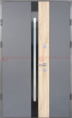 Полуторная металлическая дверь с МДФ ДМ-503 в Рязани