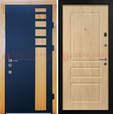 Двухцветная железная дверь с МДФ в квартиру ДМ-511 в Рязани