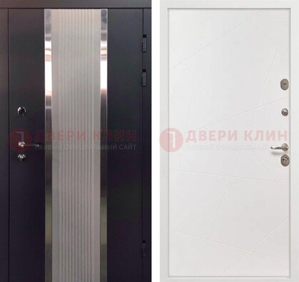 Темная металлическая дверь в квартиру МДФ с двух сторон ДМ-512 в Рязани