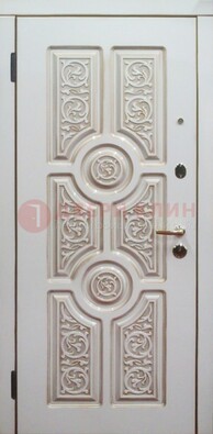 Уличная белая дверь для загородного дома с МДФ ДМ-529 в Рязани