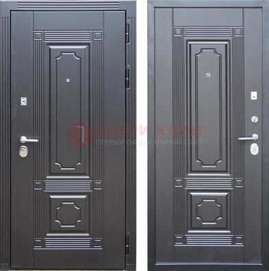 Декоративная серая металлическая дверь с МДФ ДМ-57 в Рязани