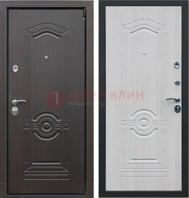 Темная стальная дверь с МДФ с рисунком ДМ-90 в Рязани