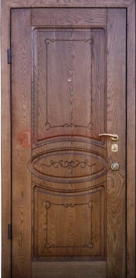 Коричневая входная дверь с массивом дуба ДМД-42 в Рязани