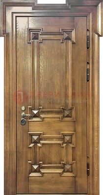 Филенчатая железная дверь с массивом дуба ДМД-56 в Рязани
