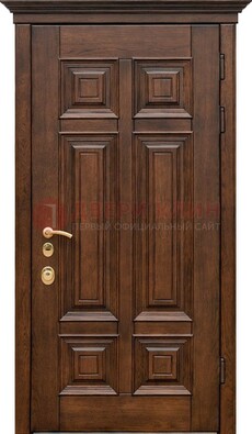 Филенчатая железная дверь с массивом дуба ДМД-68 в Рязани