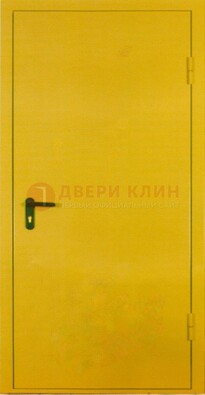 Желтая железная дверь с нитроэмалью ДН-5 в Рязани