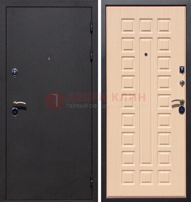 Черная стальная дверь с порошковым окрасом МДФ внутри ДП-102 в Рязани