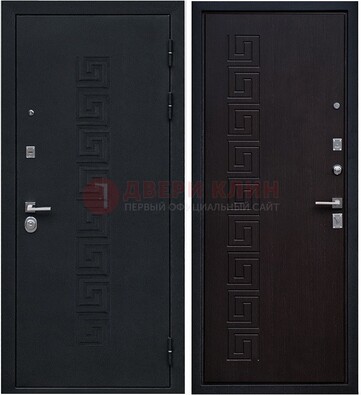 Черная входная дверь с порошковым покрытием ДП-108 в Рязани