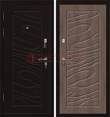 Темная железная дверь с порошковым окрасом ДП-127 в Рязани