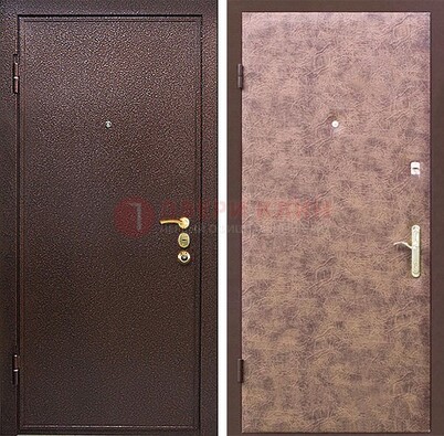 Коричневая входная дверь с порошковым покрытием ДП-147 в Рязани