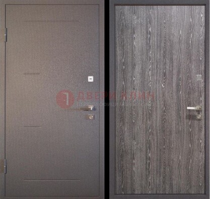 Серая металлическая дверь с порошковым напылением ДП-148 в Рязани