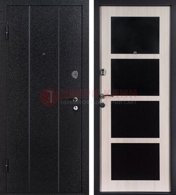 Черная металлическая дверь с порошковым напылением ДП-176 в Рязани