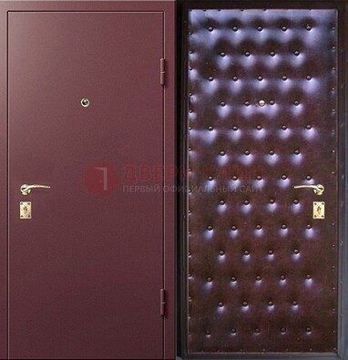 Бордовая железная дверь с порошковым напылением ДП-177 в Рязани