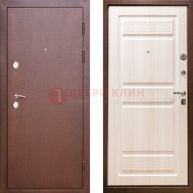 Коричневая металлическая дверь с порошковым напылением ДП-182 в Рязани