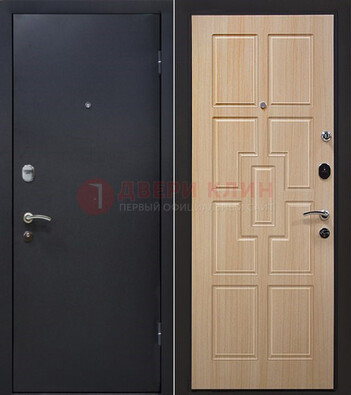 Черная железная дверь с порошковым покрытием ДП-187 в Рязани