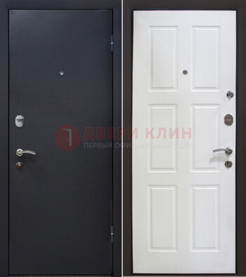 Черная металлическая дверь с порошковым покрытием ДП-193 в Рязани