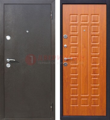Коричневая стальная дверь с порошковым напылением ДП-202 в Рязани