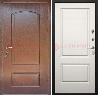 Железная дверь с порошковым покрытием Медный антик со светлой МДФ ДП-234 в Рязани