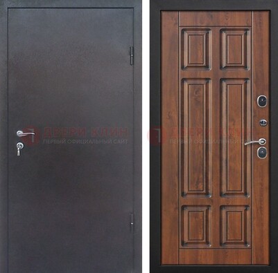 Входная дверь с порошковым покрытием Медный антик с МДФ панелью ДП-235 в Рязани