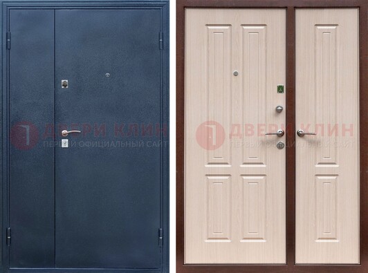 Двустворчатая стальная дверь с порошковым напылением и МДФ ДП-239 в Рязани