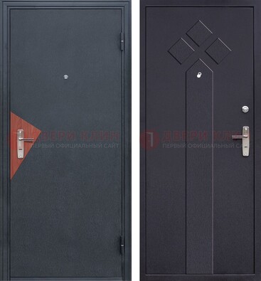 Черная входная дверь с порошковым напылением и узором внутри ДП-241 в Рязани